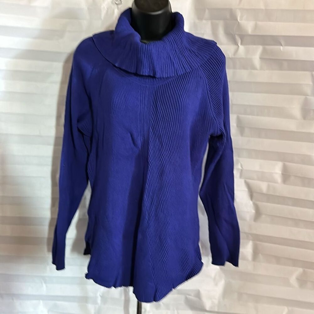 Jones New York Collection Cowl Neck Sweater Royal Blue Women’s Size XL Pullover